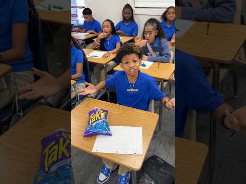 Kids get caught eating takis in class and teacher throws them away #shorts