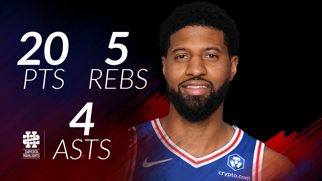 Paul George 20 pts 5 rebs 4 asts vs Pistons 25/26 season