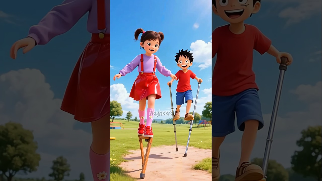 Egrang Kayu Besi Animasi Kartun #shorts