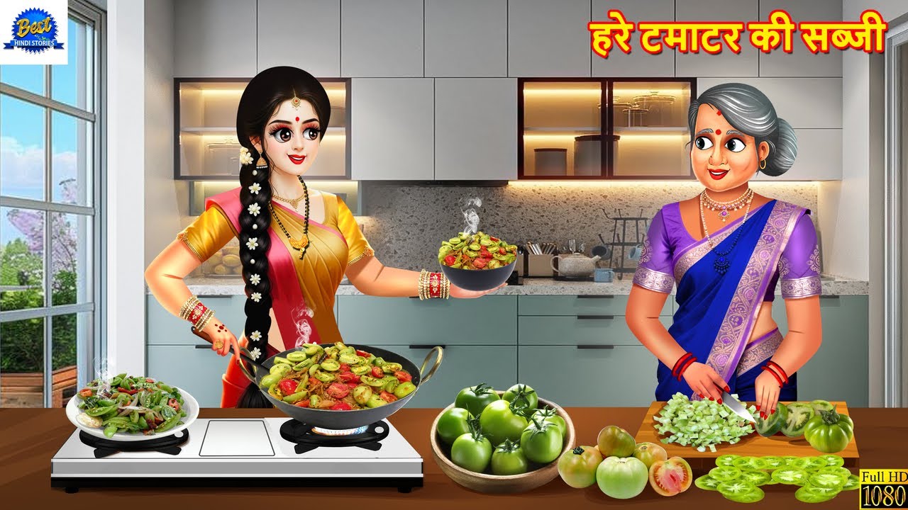 हरे टमाटर की सब्जी: मजेदार हिंदी कहानी 🥗
