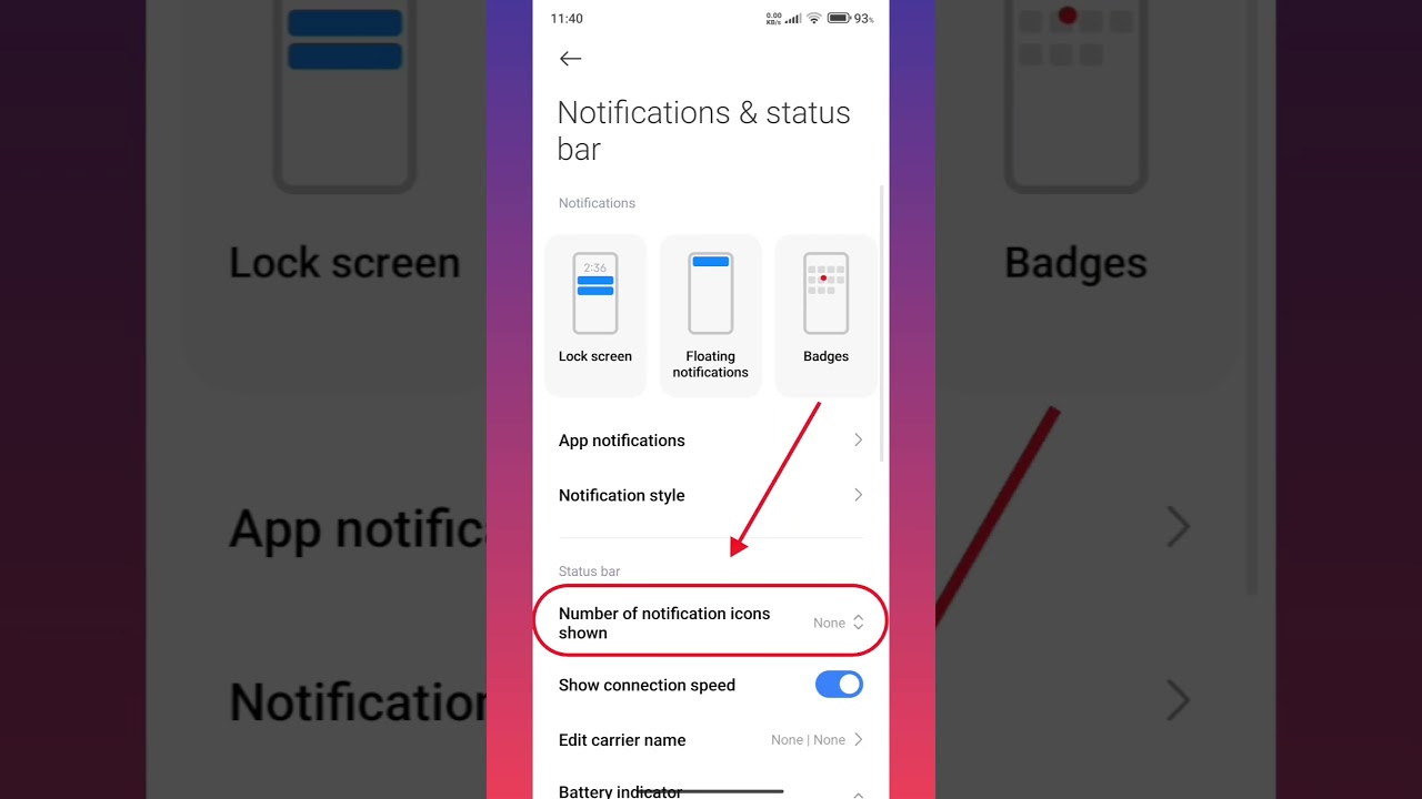 Adjust Notification Count on Status Bar 📱