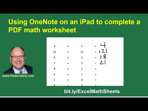 Using OneNote on an iPad to complete a PDF math worksheet