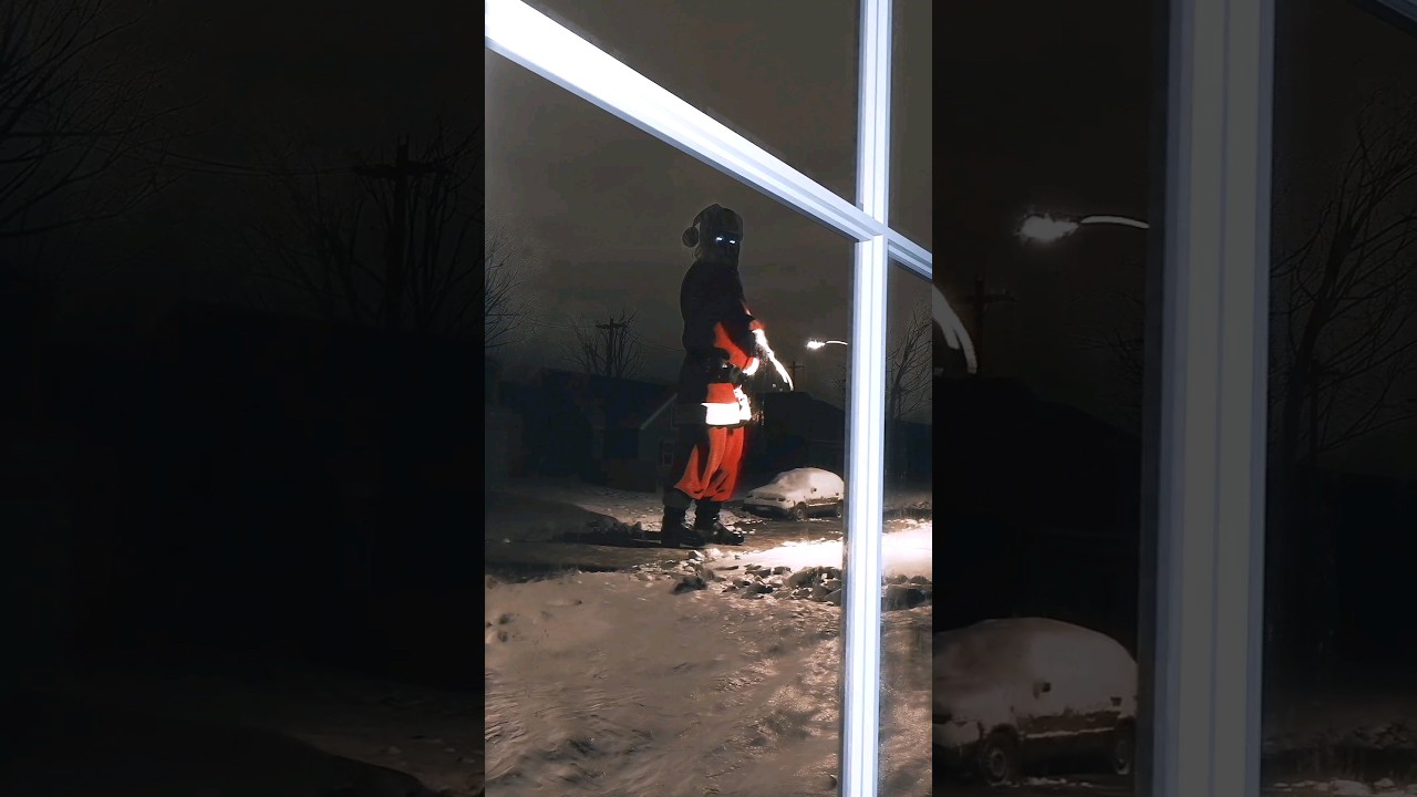 He knows if you've been bad or good! 🧑‍🎄 #santa #christmas #scary #cursed #horror #shorts
