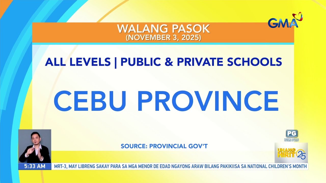 No Classes as of 5:32 AM, Nov 3, 2025 | Unang Hirit