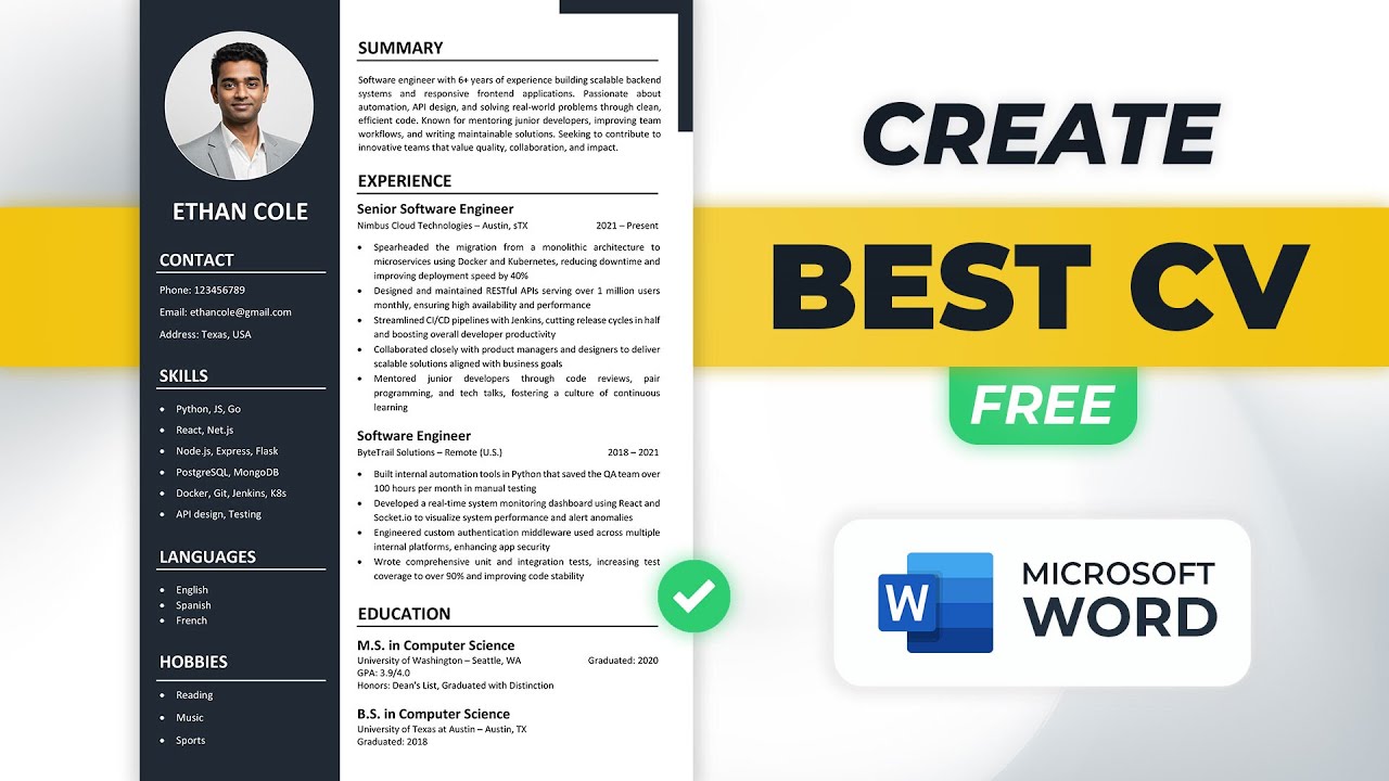 How to Make CV in Word | Best Resume Format | Free 2026