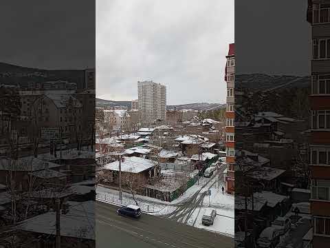 Чита 23 апреля 2025 года. Снег, температура минус 1. #забайкальскийкрай #чита #питер