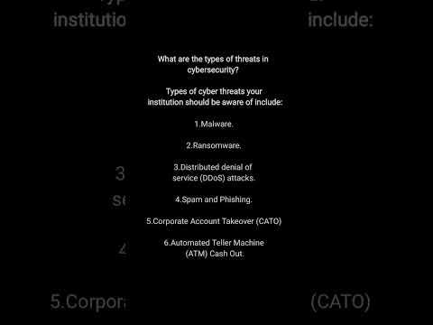 What are the types of threats in cybersecurity?