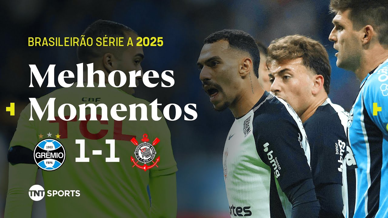 Braithwaite abre o placar, mas Breno Bidon empata com golaço no Grêmio x Corinthians ⚽