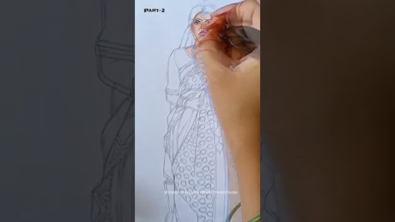 Bengali Bridal Saree Illustration 🎨