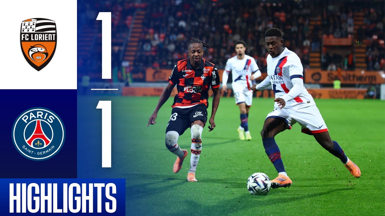 Lorient 1-1 PSG : Résumé d’un match nul serré au Moustoir ⚽