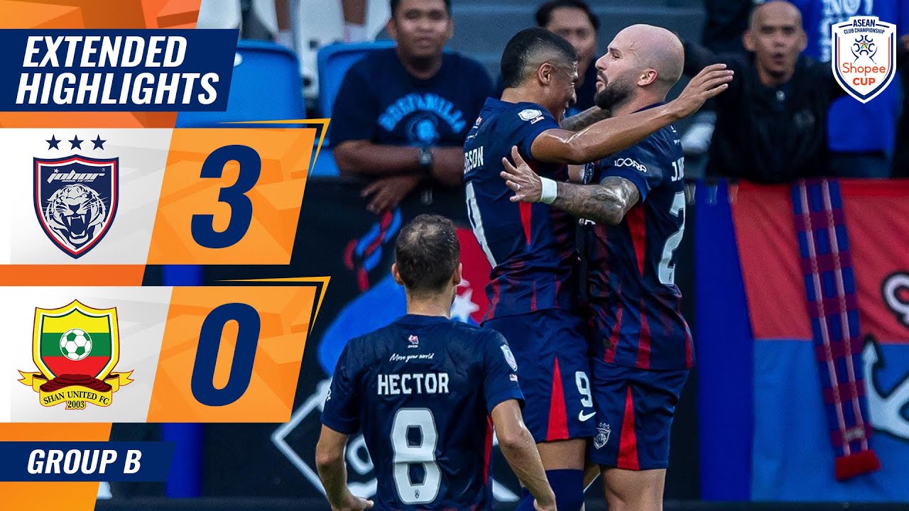 Johor Darul Ta’zim Dominates Shan United 3-0 ⚽