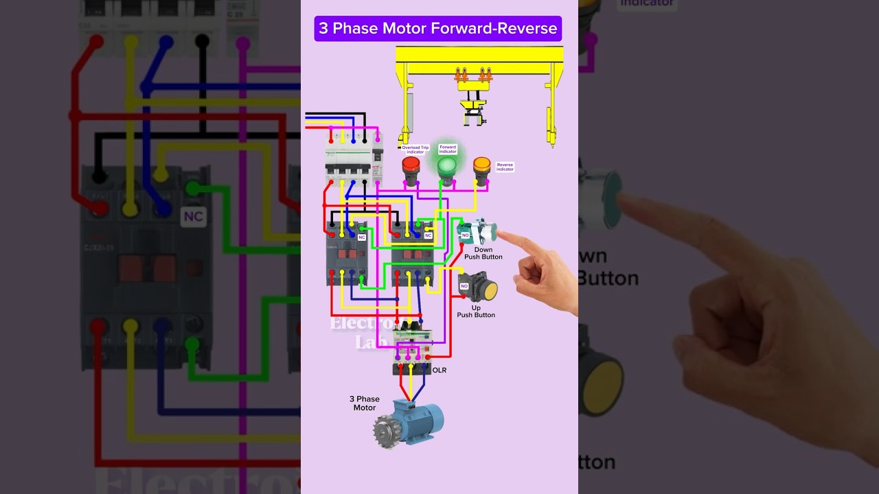 3 Phase Motor Forward and Reverse Control Circuit Wiring
