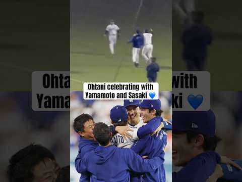 Shohei ran straight to them after the 18-inning W 😂 (via ArashMarkazi/X)