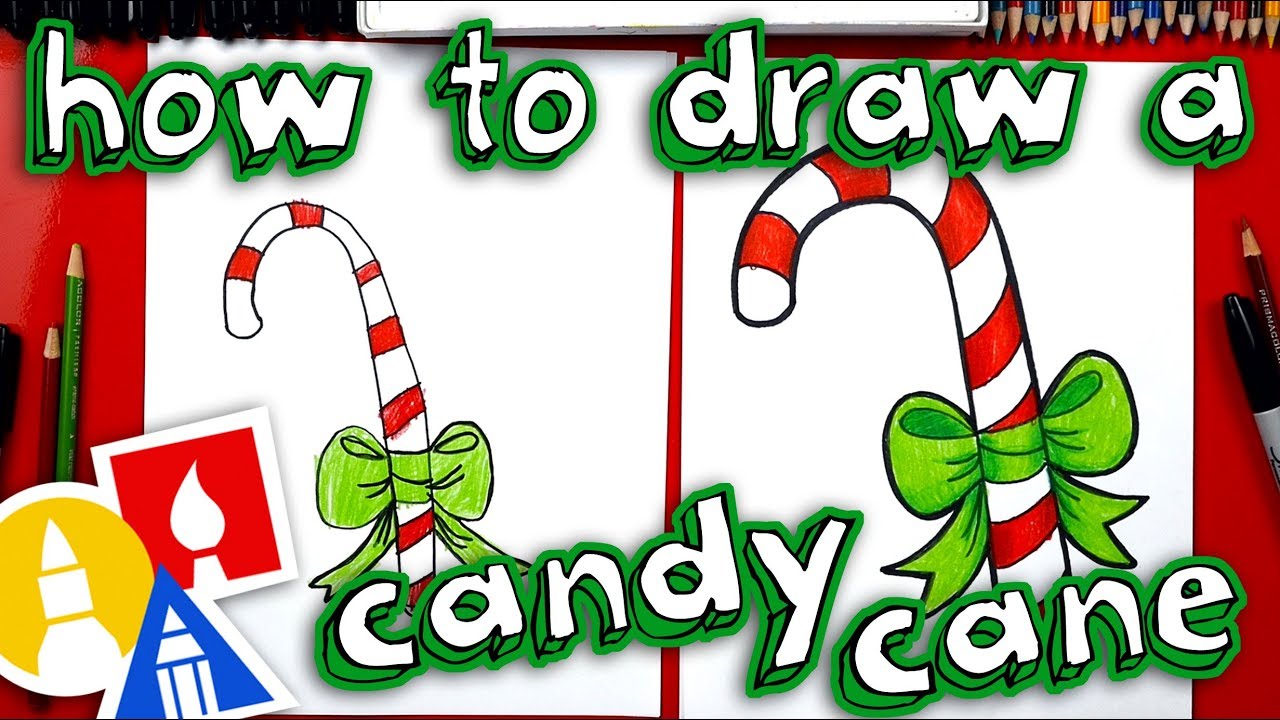 Easy Candy Cane Drawing Guide 🎨