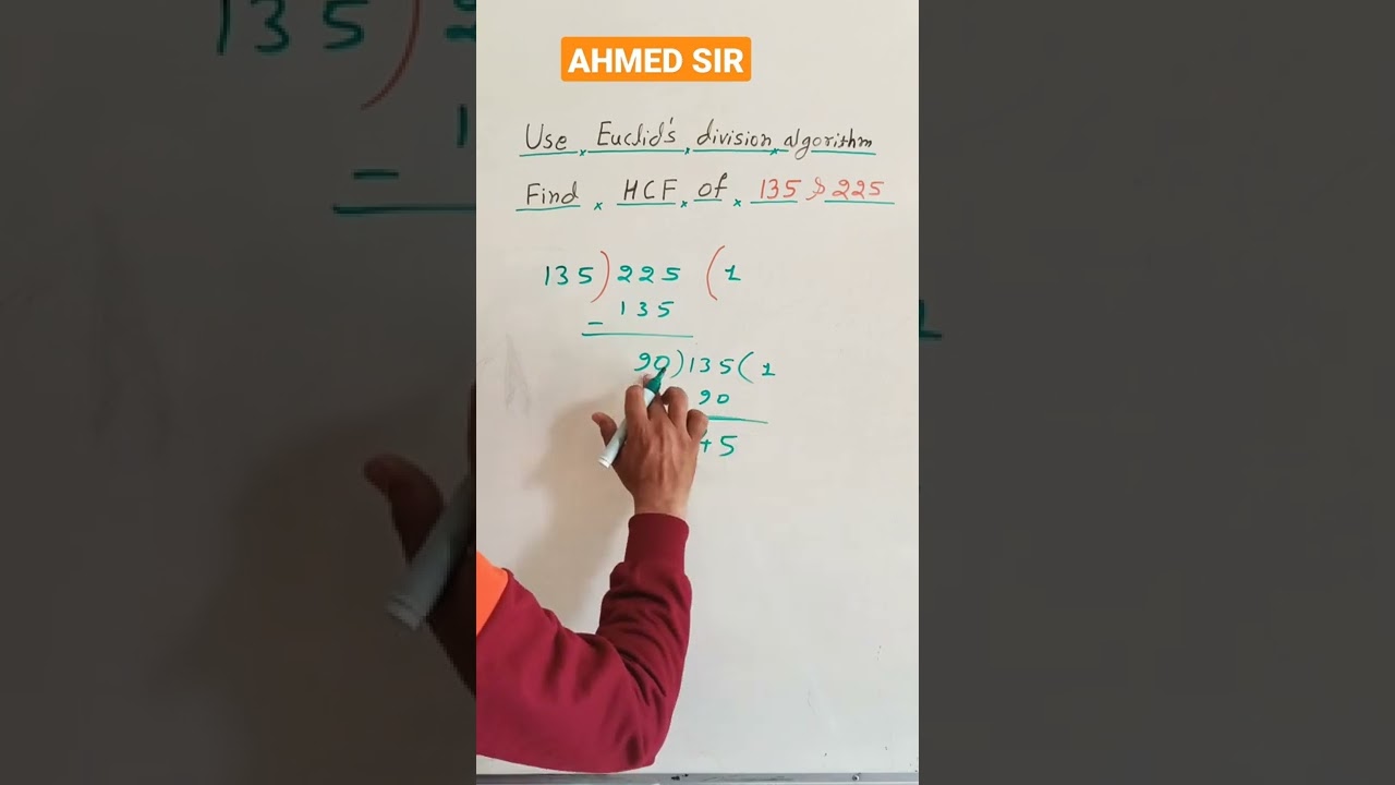 How to Find HCF of 135 & 225 Using Euclid's Algorithm 🔍