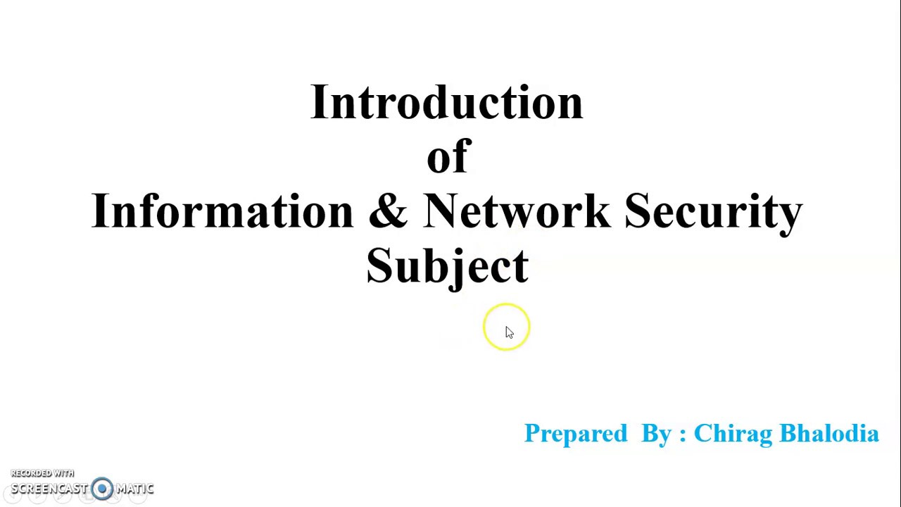 Introduction to Information & Network Security 📡: Course Overview & Key Topics