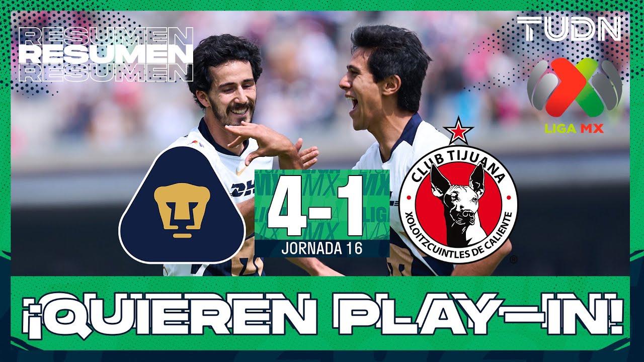 ¡Pumas aplasta a Tijuana 4-1 y se acerca a la Fiesta Grande! ⚽