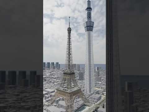 Eiffel Tower vs Tokyo Skytree: Size Comparison 🏙️