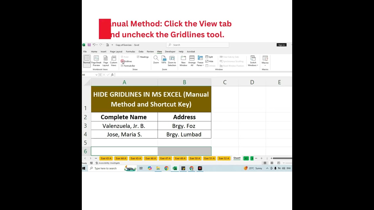 Excel Tip: Hide Gridlines with Shortcut ⌨️