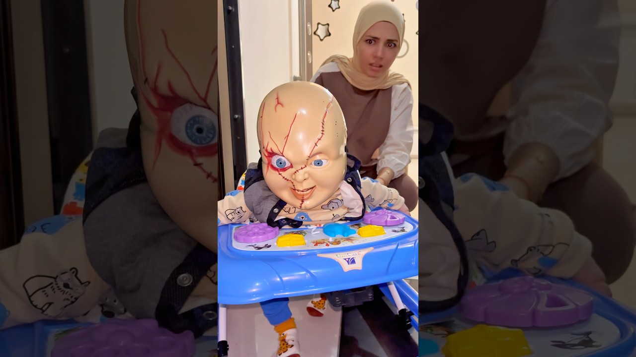 تشاكي عند الباب رعب حقيقي 😱 #shamandadam #sham #shorts #horror #رعب #مرعب