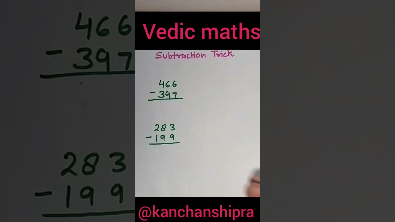 Master Vedic Maths: Quick Subtraction Trick for Faster Calculations ✨