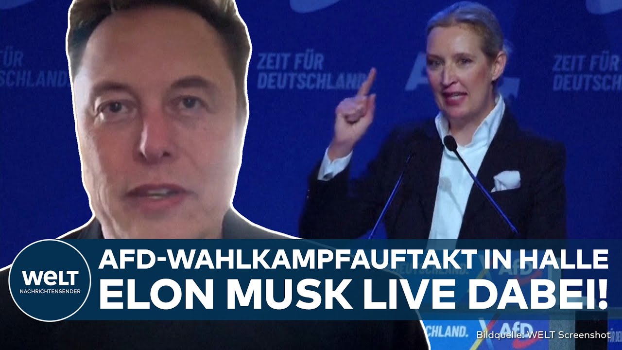 BUNDESTAGSWAHL: Elon Musk spricht bei Wahlkampfauftakt der AfD! Demos gegen Rechts in Berlin