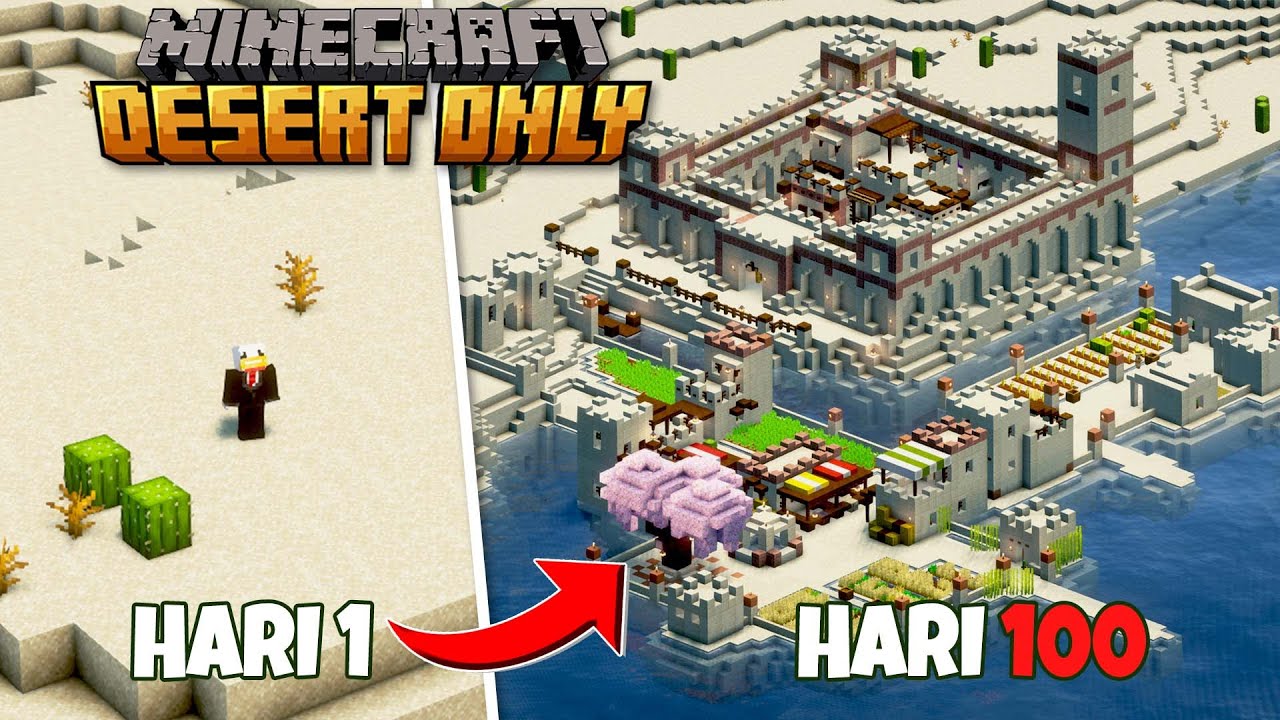 100 Hari Bertahan di Dunia Desert Hardcore Minecraft