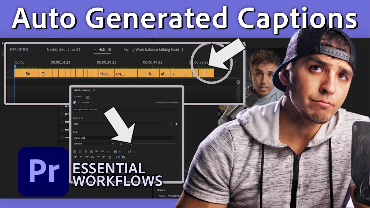 How to Auto Generate Captions in Premiere Pro | Essential Workflows with Parker Walbeck