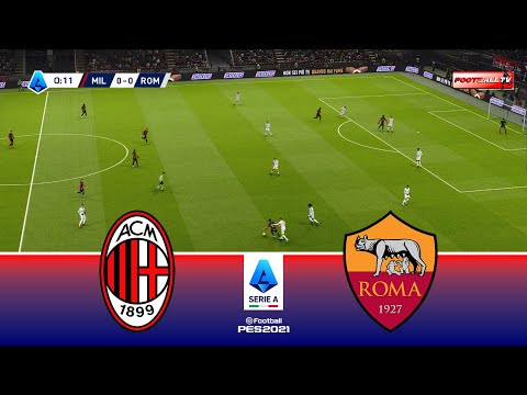🔴AC Milan vs AS Roma - Serie A 25/26 Full Match | Pes 21 Gameplay