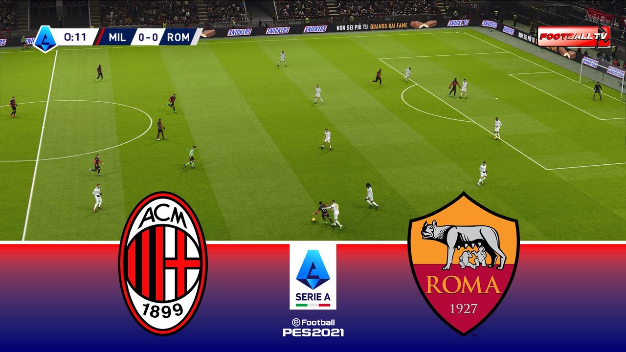 ⚽ AC Milan vs AS Roma - Epic Serie A 25/26 Full Match | PES 21 Gameplay