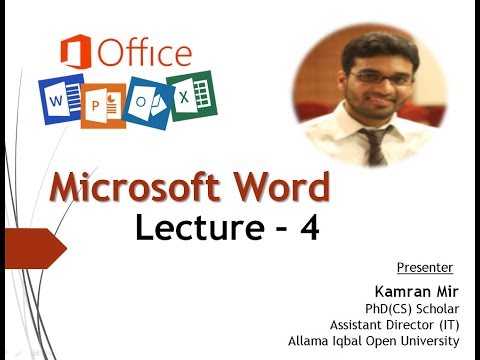 Lecture 4 - HyperLink, Bookmark Cross Reference  Header Footer Page Number by Kamran Mir