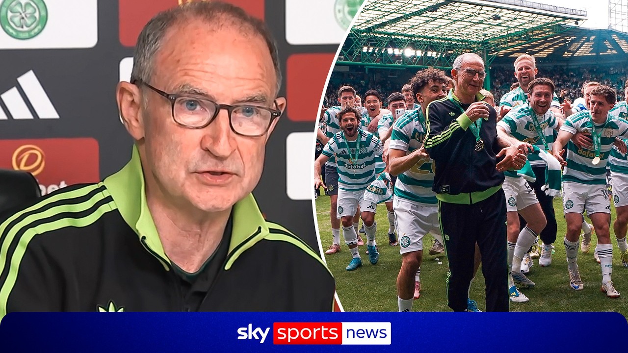 Martin O'Neill reacts to post-match scenes called ''shameful'' by Hearts in Celtic SPL title win