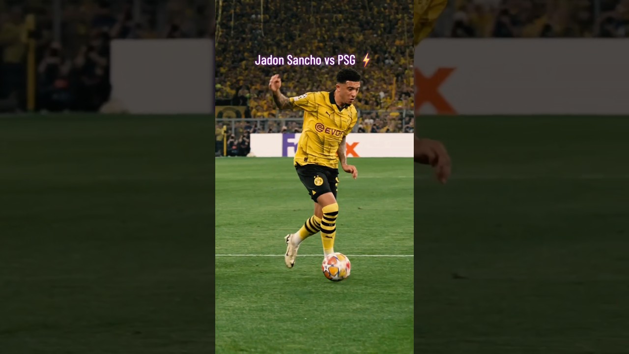 Jadon Sancho's Performance vs PSG 23/24 ⚽