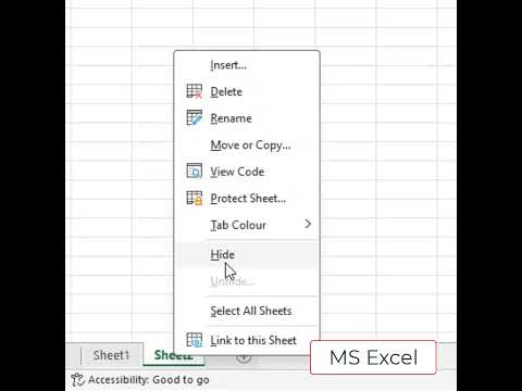 MS Excel Hide and Unhide Sheet