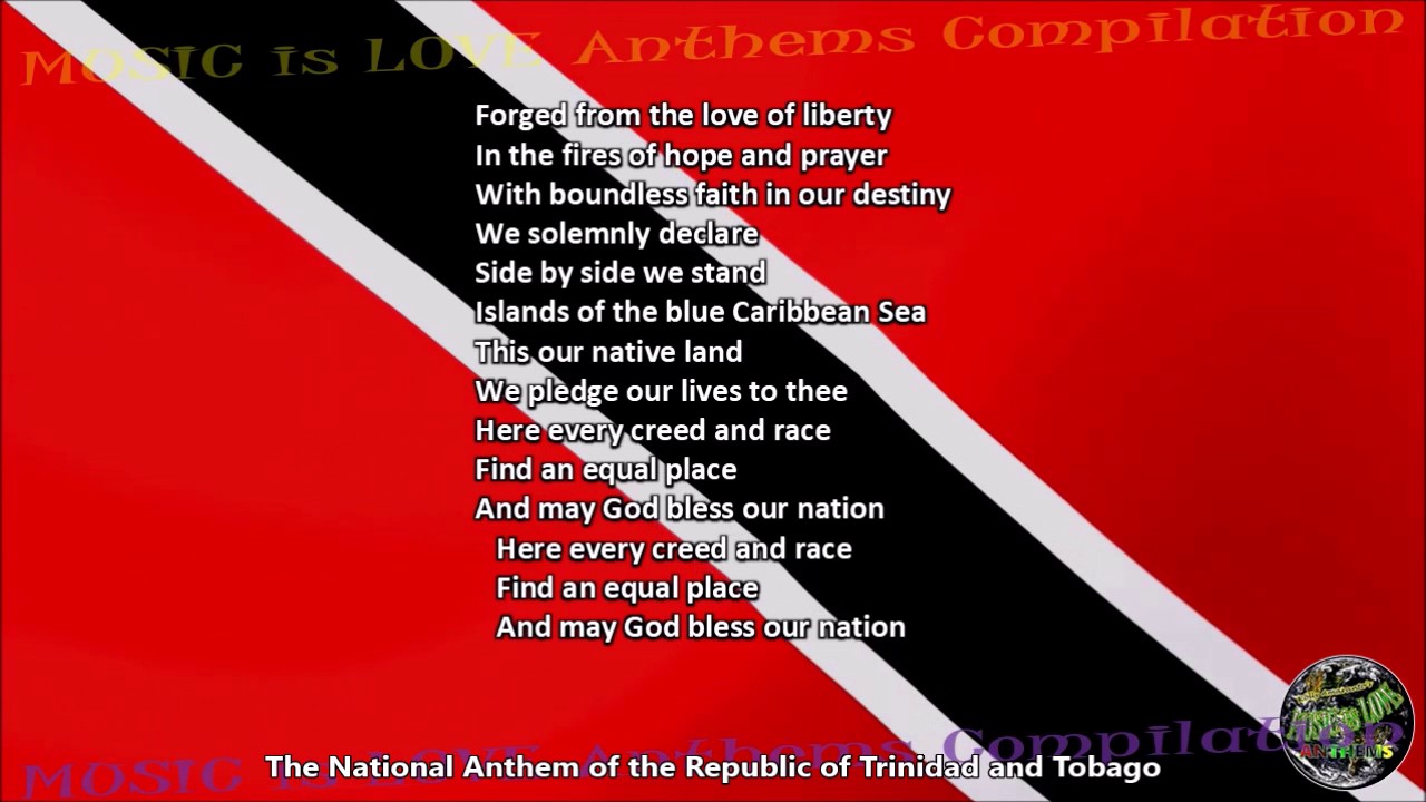 Trinidad & Tobago National Anthem 🎶 with Lyrics, Vocal & Music | English Version