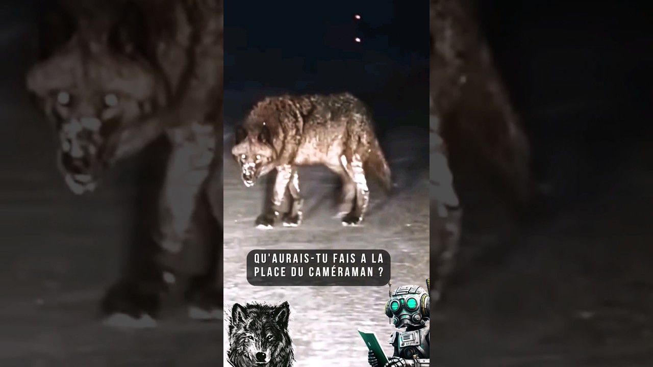 Gros loup traverse la neige 🐺 #shorts