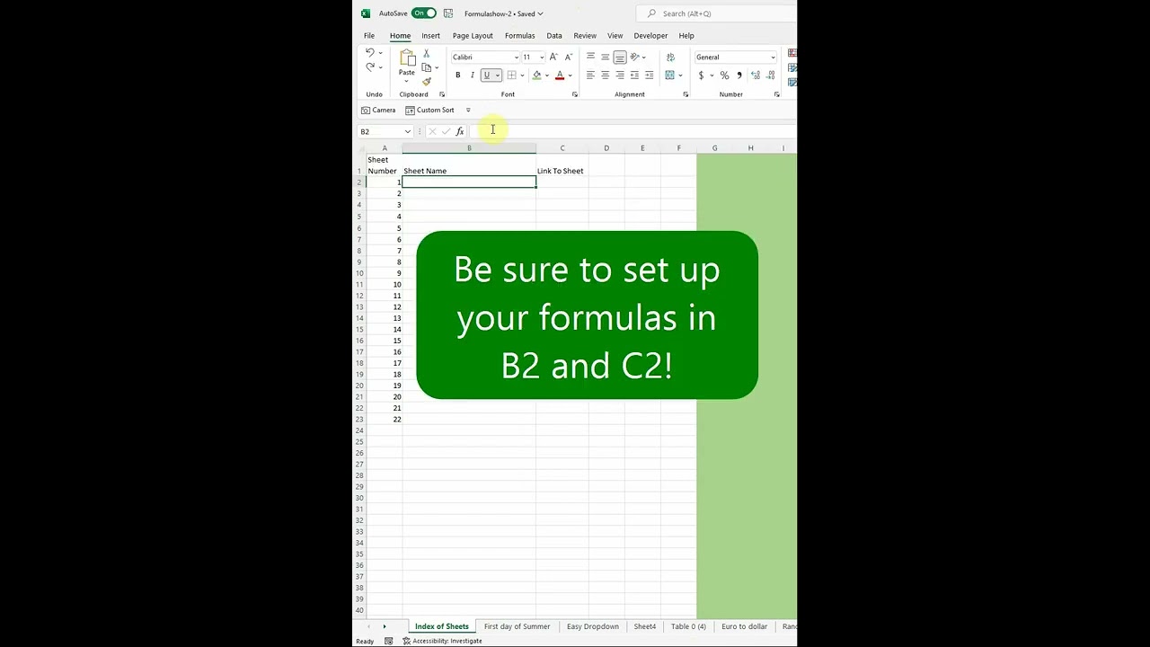Create a Hyperlinked Index Tab in Your Spreadsheet π