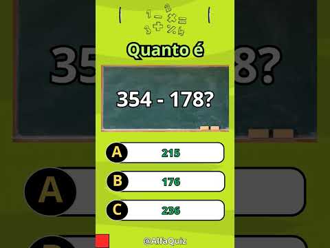 Matemática soma e subtração #quiz #matemática #somar #subtração #aprender