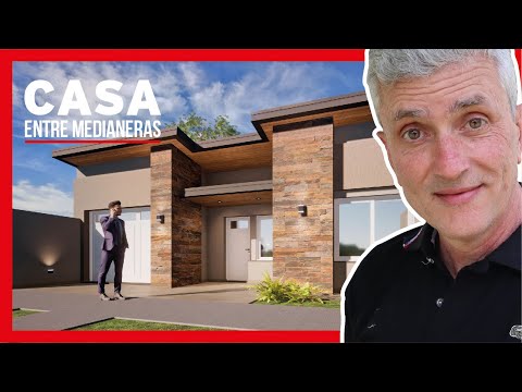💡 Ideas para DISEÑOS de Casas: 🏠 Plano de una Casa entre Medianeras