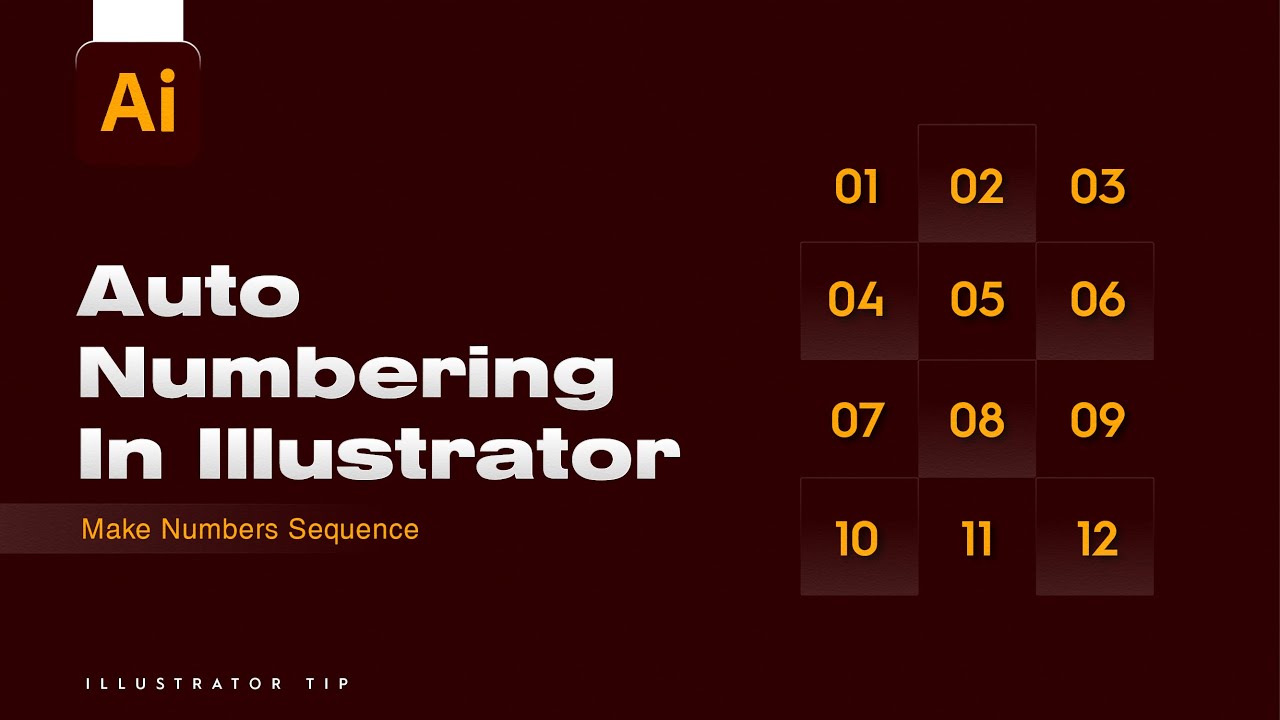 Auto Number in Illustrator with One Click ✨