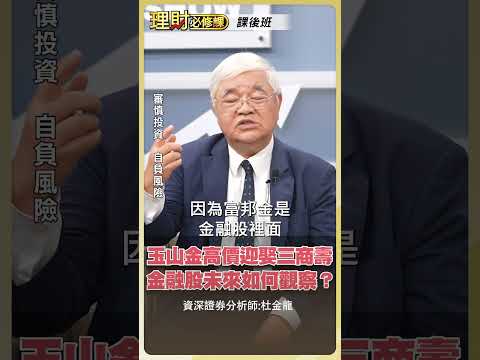 玉山金高價迎娶三商壽 金融股未來如何觀察？【理財必修課】 #理財必修課 #杜金龍 #AI #台股 ※拍攝時間 10/27