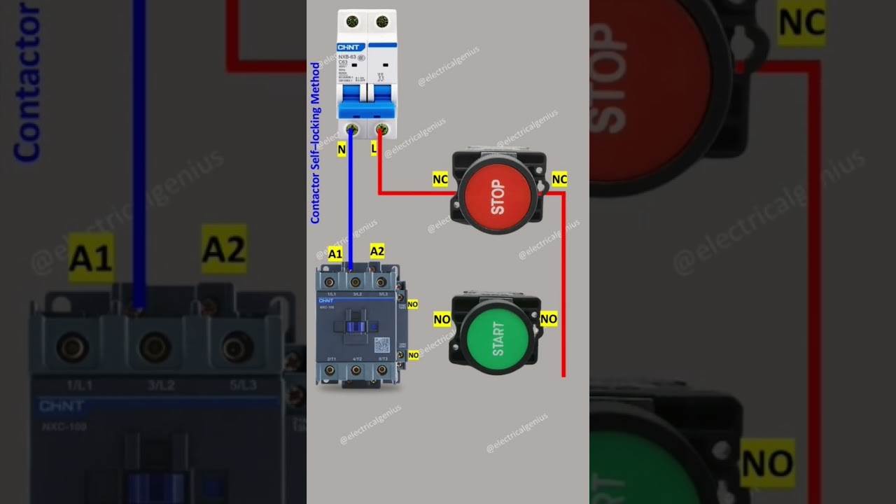 Contactor Holding & Self-Locking Wiring Diagram ⚡