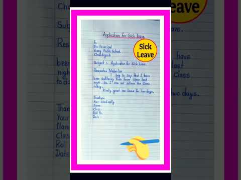 Application For Fever/Sick Leave Application in english/leave application/2 days application
