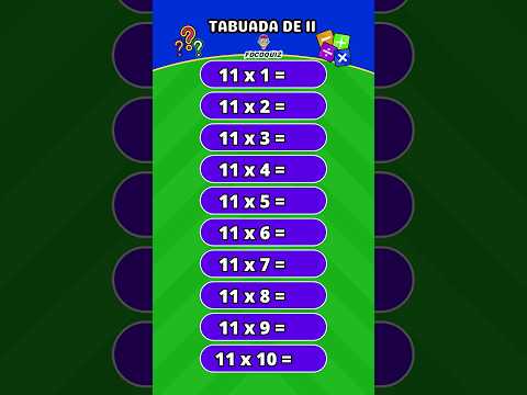 Tabuada de 11 #quiz #matemática #conhecimento #diversão #brincadeiras #tabuada