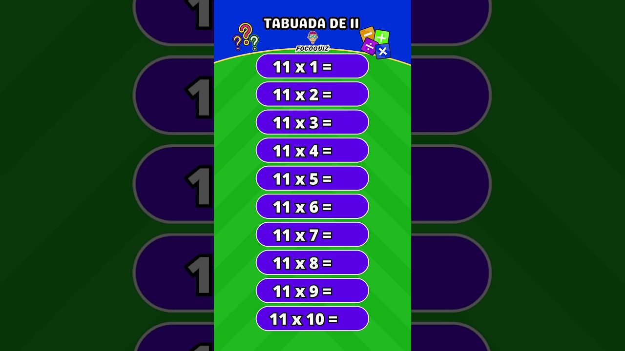 Desafie-se com a Tabuada do 11! 🧮 Teste seus conhecimentos em matemática