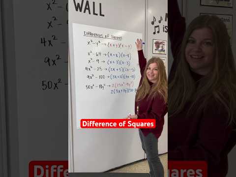 Factoring a difference of squares! #math #algebra #iteachalgebra #mathematics