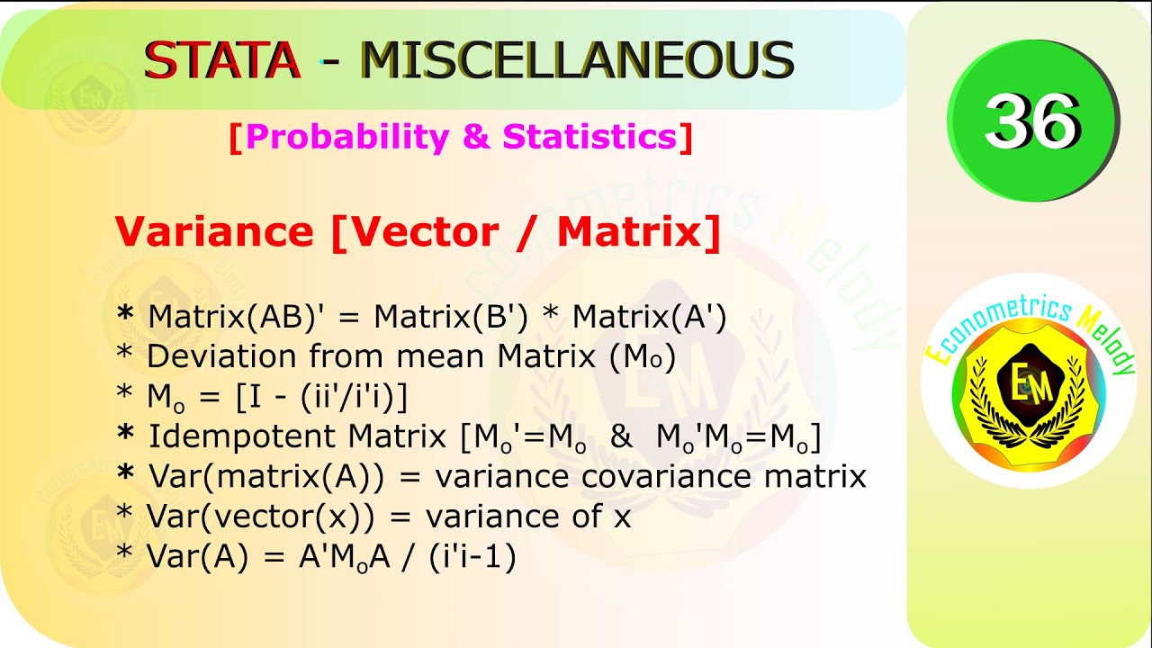 Variance of Matrices & Vectors in Statistics 📊
