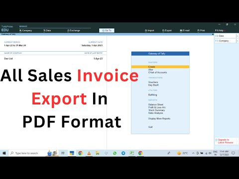 #besttrick (All Sales Invoice Export In PDF Format) | Multi Invoice Export from Tally Prime