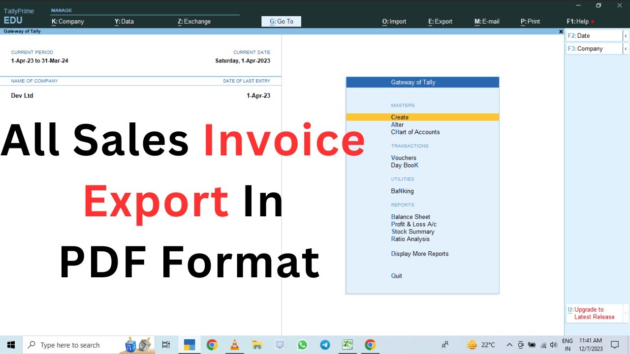 Effortless Multi-Invoice Export in PDF from Tally Prime 🧾
