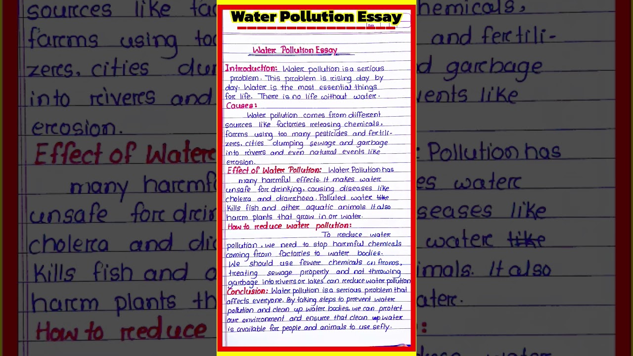 Essay on water Pollution in English l Water Pollution essay in english l #wateepollutionessay